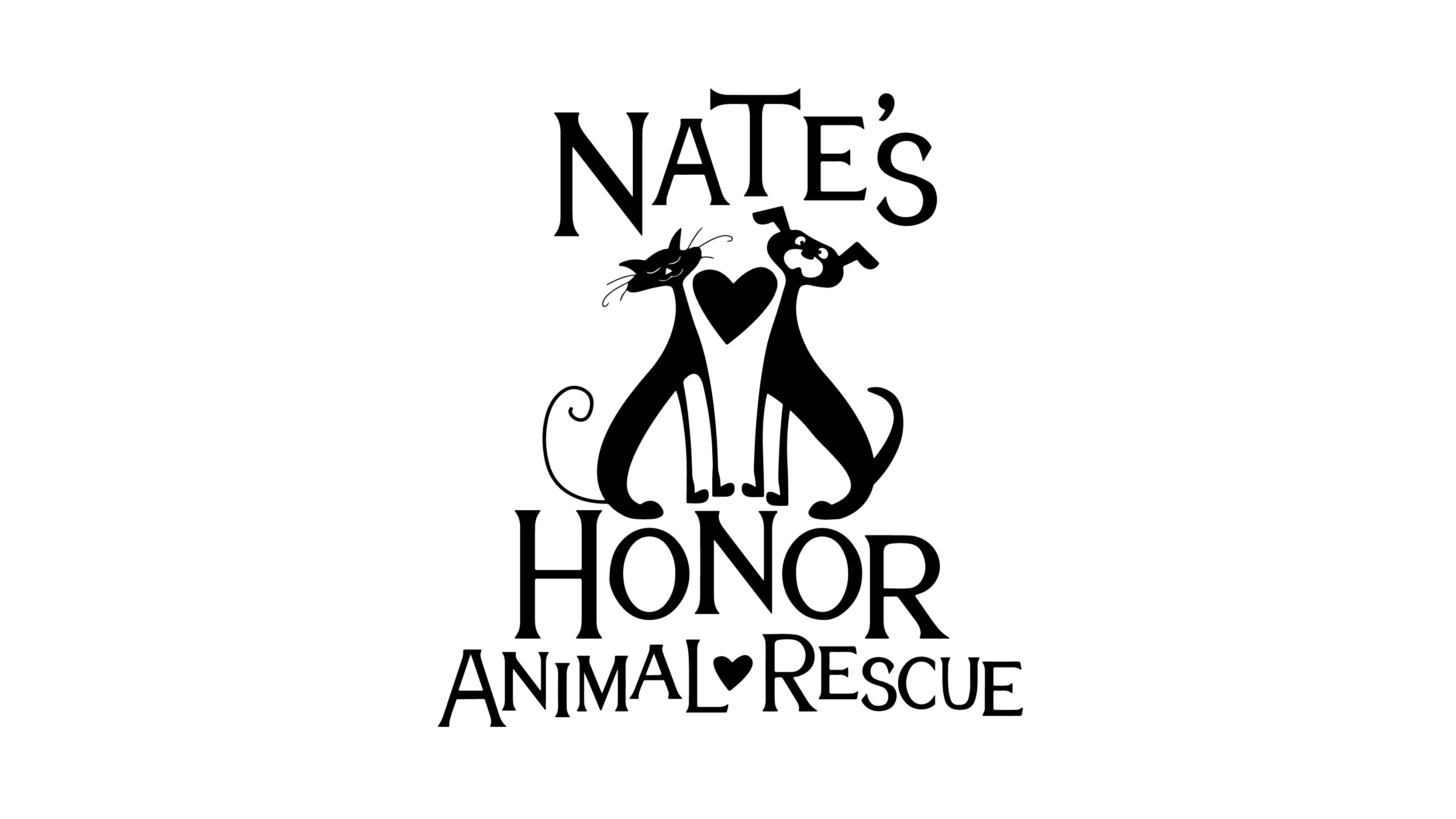 Nate's Honor Animal Rescue B&W Logo